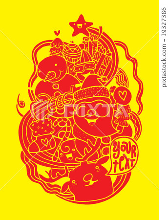 Hand drawn Cute Christmas and New Year doodles Hand drawn Cute Christmas and New Year doodles 19327386