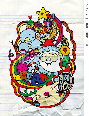 Hand drawn Cute Christmas and New Year doodles Hand drawn Cute Christmas and New Year doodles 19327389
