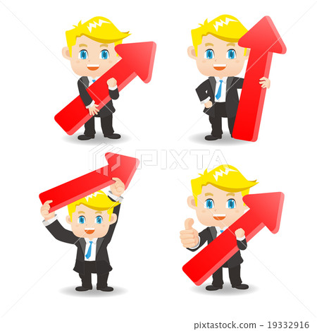 Businessman show arrow - Stock Illustration [19332916] - PIXTA