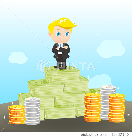 Cartoon illustration businessman wealthy 19332990