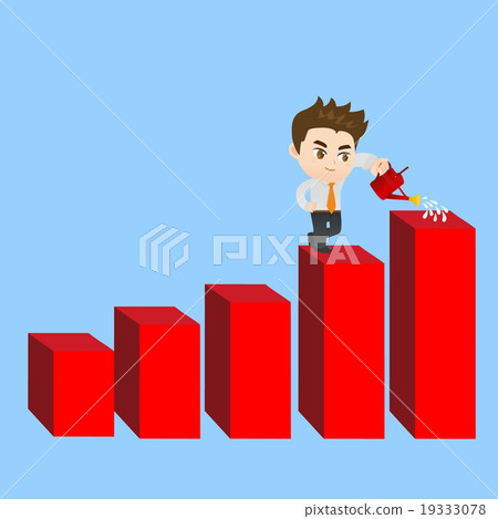 cartoon Businessman shows sale growth 19333078