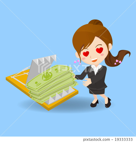 cartoon Businesswoman fall into finance trap 19333333