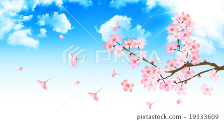桜 ページ Sakura Spring Sky Background - Stock Illustration [19333609