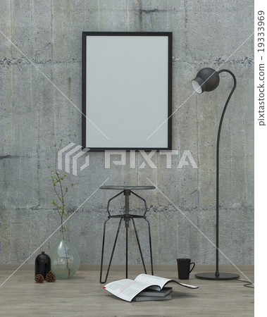 loft  style modern interior background, 3D render 19333969