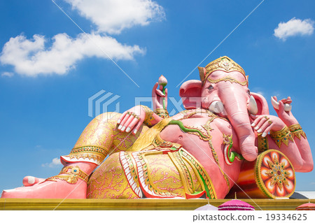 Beautiful Ganesh statue on blue sky  19334625