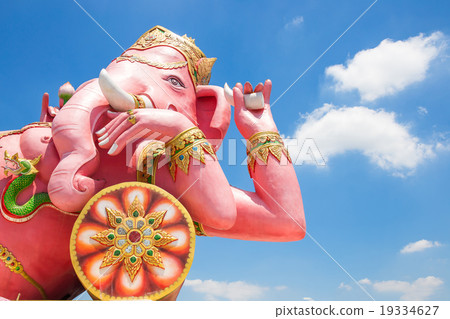 Beautiful Ganesh statue on blue sky  19334627
