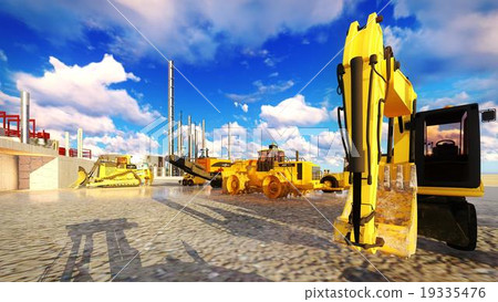 Machines at oil refinery Machines at oil refinery 19335476