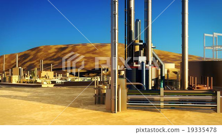 Machines at oil refinery Machines at oil refinery 19335478