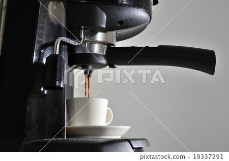 cup of espresso and coffee machine cup of espresso and coffee machine 19337291