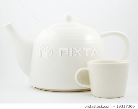 stylish white porcelain teapot and cup stylish white porcelain teapot and cup 19337300