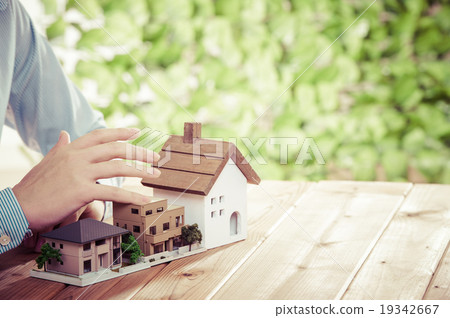 Residential model, green background 19342667