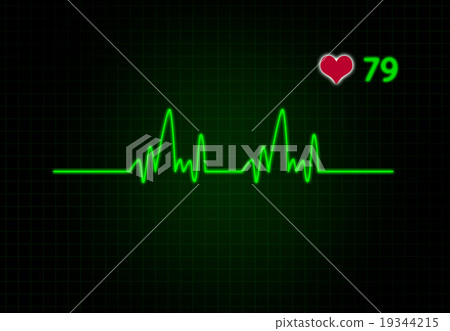 Cardiac Frequency with heart shape. 19344215
