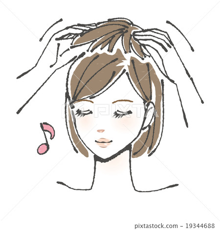 Wig attached illustration (young woman) Wig attached illustration (young woman) 19344688