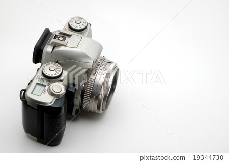 Single lens reflex camera Silver body white back side 19344730