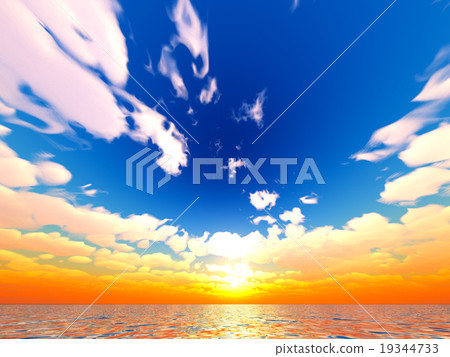 Wind and clouds with the sea 19344733