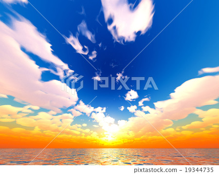 Wind and clouds with the sea 19344735