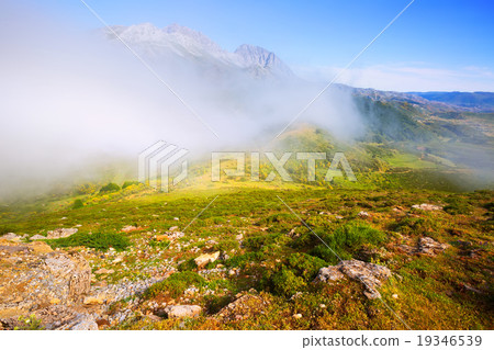Fog over mountains 19346539