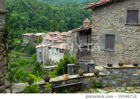 Old picturesque houses in european village. Rupit i Pruit 19346718