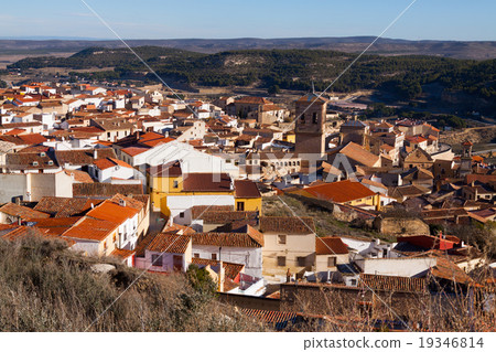 Aerial view of old spanish town. Chinchilla Aerial view of old spanish town. Chinchilla 19346814