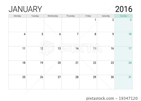 January 2016 calendar (or desk planner) 19347120