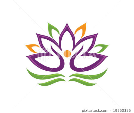 Stylized lotus flower icon Stylized lotus flower icon 19360356