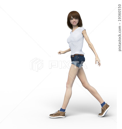 運動時尚年輕女子perming3DCG插圖素材 19360550