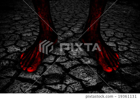 abstract ,foot of elderly man standing on earth abstract ,foot of elderly man standing on earth 19361131