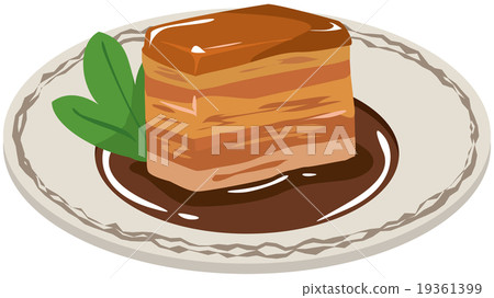 紅燒豬肉的圖像插圖 19361399