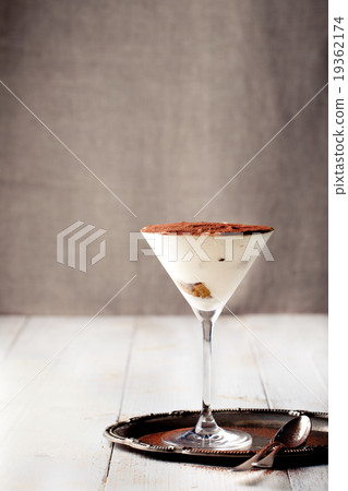 Tiramisu dessert in a glass. Traditional Italian. Tiramisu dessert in a glass. Traditional Italian. 19362174