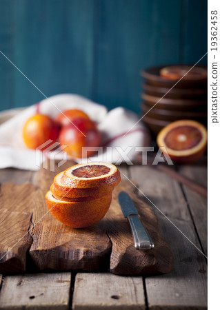 Sicilian Bloody Red oranges candied slices. 19362458