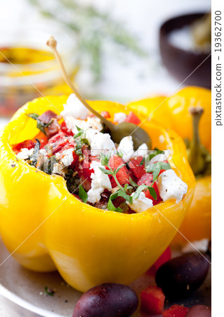 Baked stuffed bell peppers filled with cheese 19362700