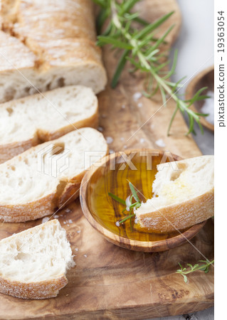 Fresh ciabatta with olive oil Italian bread Fresh ciabatta with olive oil Italian bread 19363054
