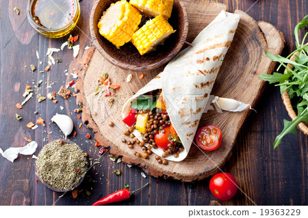 Vegan tortilla wrap, roll with lentil 19363229