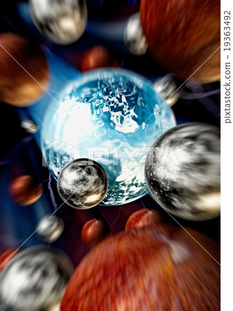 球體在外太空高速移動 19363492