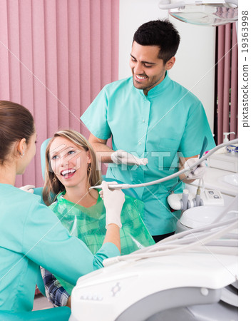 Happy patient at dental clinic Happy patient at dental clinic 19363998
