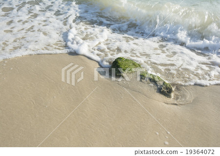 Waves Game on Stone in Beach at Tide Time Waves Game on Stone in Beach at Tide Time 19364072