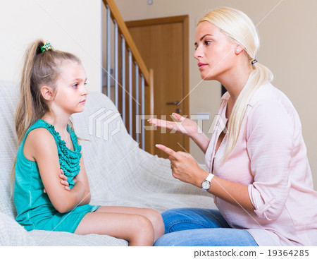 Woman scolding little daughter 19364285