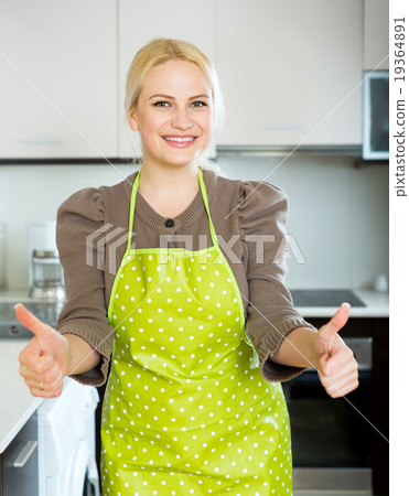 blonde girl staying at kitchen blonde girl staying at kitchen 19364891