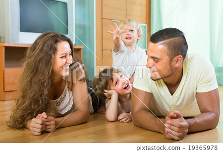 Family of four at home Family of four at home 19365978