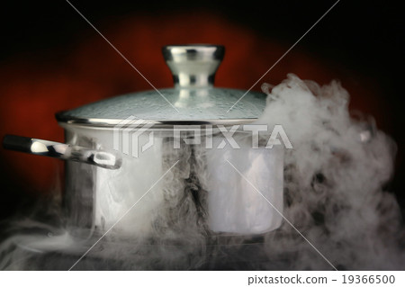 steam over cooking pot steam over cooking pot 19366500