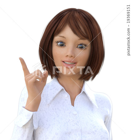 One point business woman perming3DCG illustration material One point business woman perming3DCG illustration material 19369151
