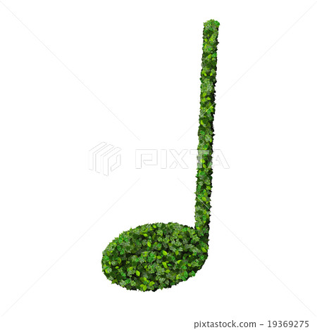 Musical note crotchet symbol made from leaves 19369275