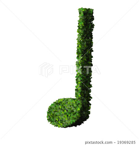 Musical note crotchet symbol made from leaves Musical note crotchet symbol made from leaves 19369285