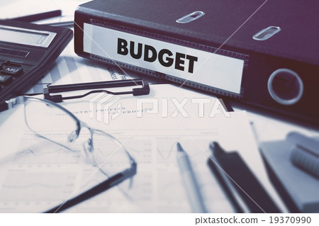 Office folder with inscription Budget. 19370990