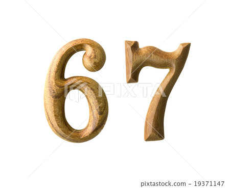 Wooden numeric 67 19371147