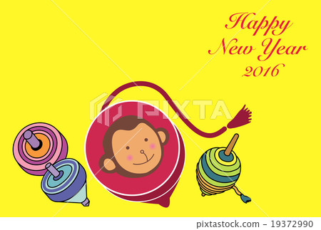 New Year's card of monkey design New Year's card of monkey design 19372990