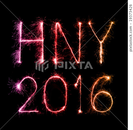 2016 Happy New Year made of sparkles firework 2016 Happy New Year made of sparkles firework 19373426