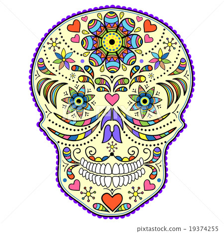 abstract  colorful skull  19374255