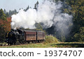 Steam locomotive Tadami line farm village of autumn leaves 19374707