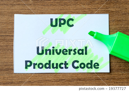 universal product code word hightlighted universal product code word hightlighted 19377727